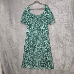 Finjani Women 3XL Ditsy Floral Puff Sleeve Square Neck Maxi Dress Prairie Boho